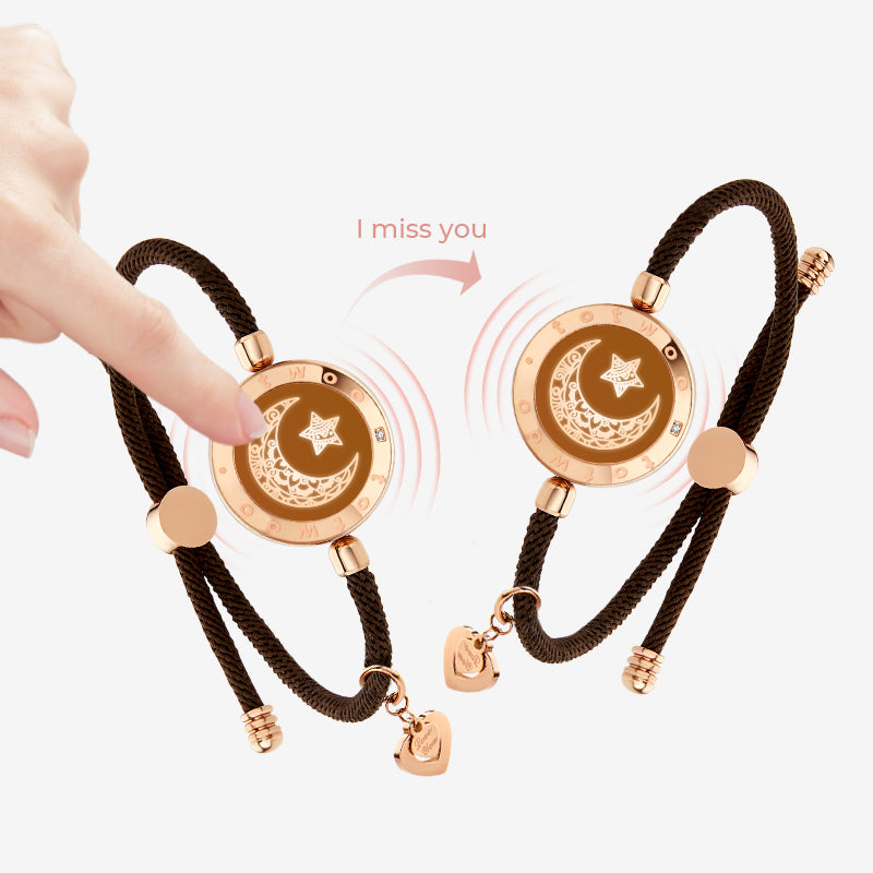 Moon & Star Touch Bracelets with Milan Rope