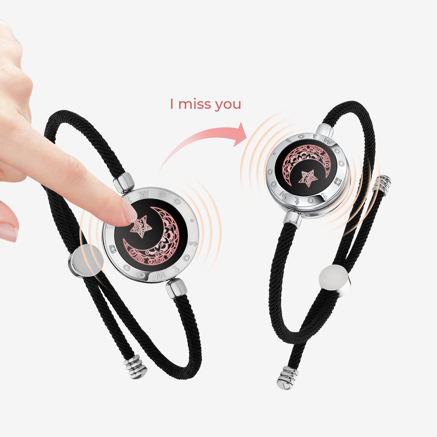 Moon & Star Touch Bracelets with Milan Rope