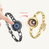 Sun & Moon Touch Bracelets with Figaro Chain