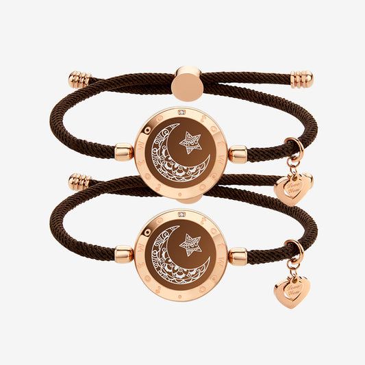 Moon & Star Touch Bracelets with Milan Rope