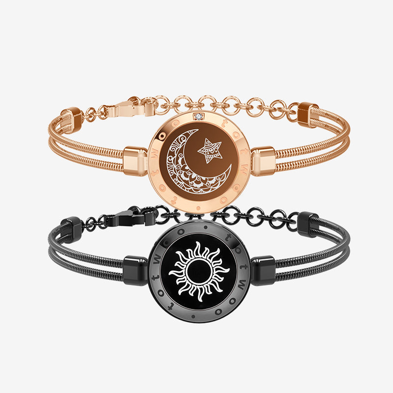 Sun & Moon Touch Bracelets with Snake Chain