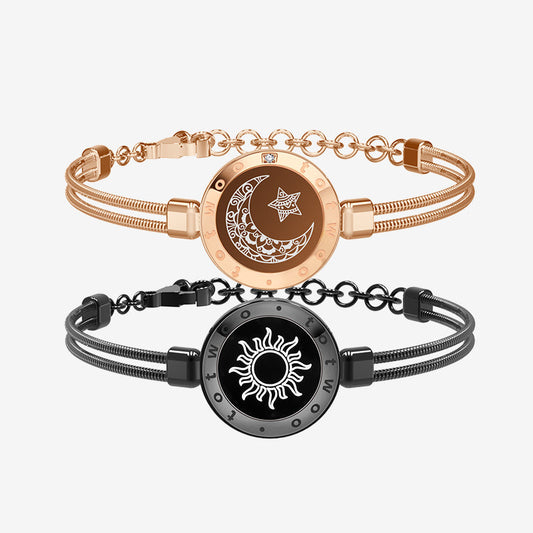 Sun & Moon Touch Bracelets with Snake Chain