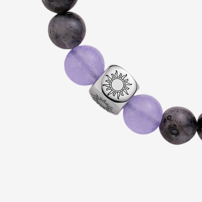 Sun&Moon Beaded Bracelets in Purple and Black