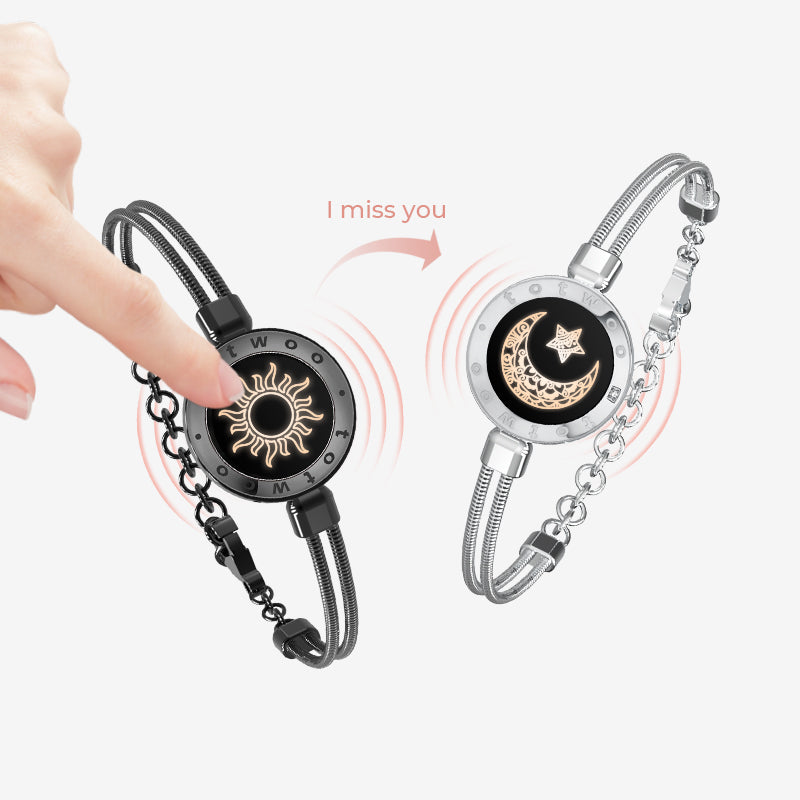 Sun & Moon Touch Bracelets with Snake Chain