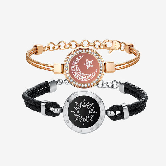 Sun & Moon Touch Bracelets (Snake Chain + Braided Cord)