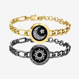 Sun & Moon Touch Bracelets with Figaro Chain