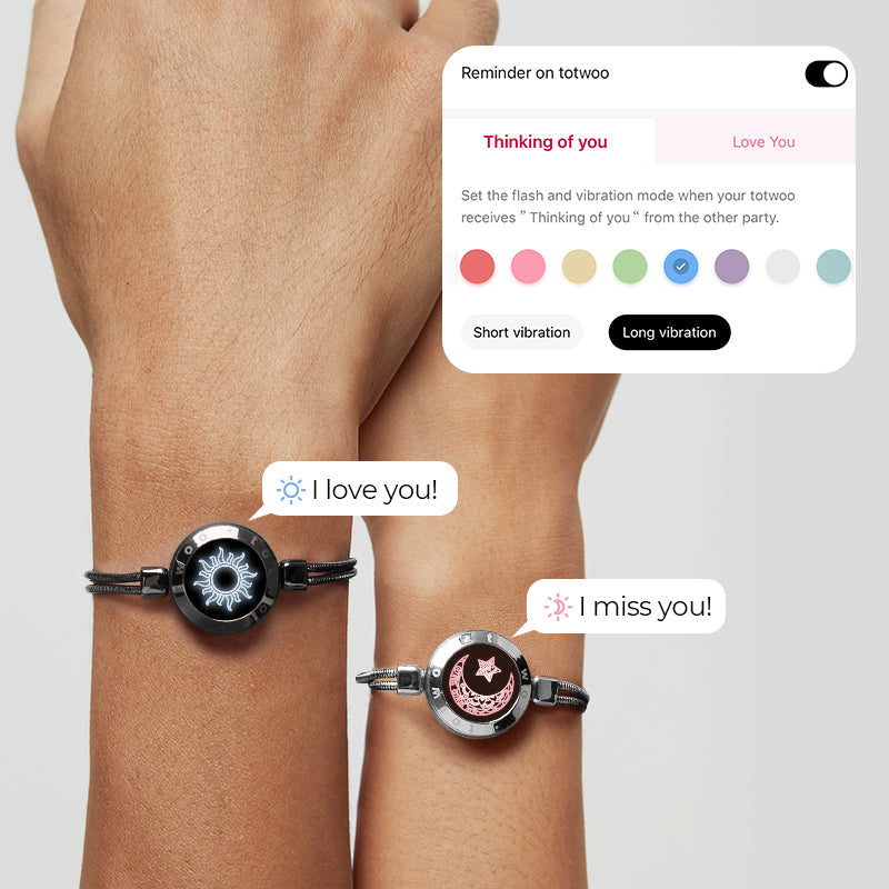 Sun & Moon Touch Bracelets with Snake Chain